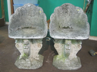 A pair of stoneware garden seats