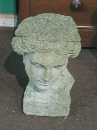 A stoneware bust of a classical lady 17"