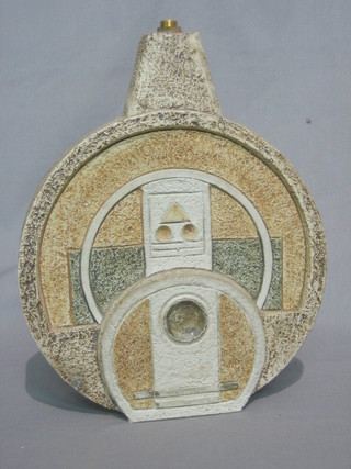 A Troika circular lamp base, the base marked Troika  LJ  Cornwall 11"