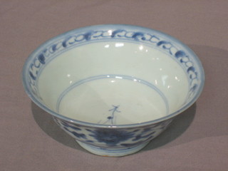 A 19th Century Oriental blue and white rice bowl, the base with seal mark 6"