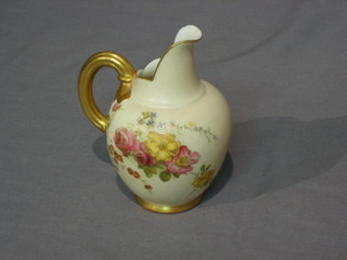 A Royal Worcester blush ivory jug (chip to spout), the base with purple Worcester mark, 13, 7 dots and 1094, 5"
