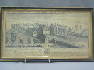 An 18th/19th Century etching "The South View of Cold-Newton Priory in the County of Oxford" 8" x 14"