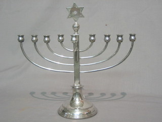 A Jewish ceremonial candelabrum with 9 lights