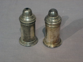A pair of cylindrical silver salts Birmingham 1915