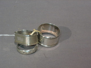 3 silver napkin rings