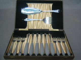 A canteen of chromium plated fish knives and forks