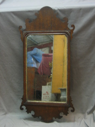A 19th Century Chippendale style plate mirror contained in a mahogany frame 38"