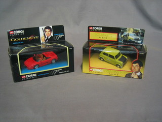 A Corgi James Bond Golden Eye Ferrari 355, boxed and a Corgi Mr Bean Mini, boxed