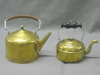 2 small brass kettles