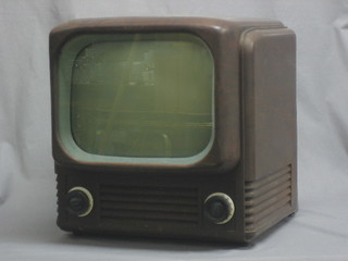 A Bush Type TV 62 television receiver 12" contained in a brown Bakelite case
