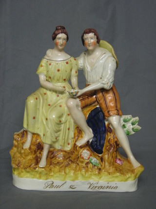 A Staffordshire figure Paul and Virginia 12" (f and r)