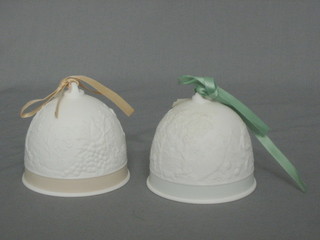 A Lladro  1992 Collector's Society Christmas bell and a do.  1993 3"