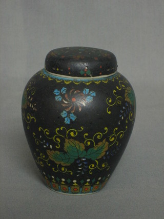A 19th Century Oriental ginger jar and cover, the base with 8 character mark 4" (lid f)