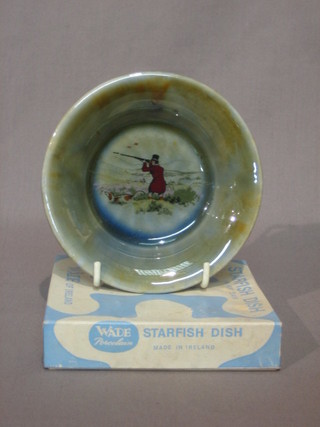 A circular Wade Irish porcelain ashtray 5", a Wade Irish starfish dish, boxed and 2 Wade leaf dishes boxed