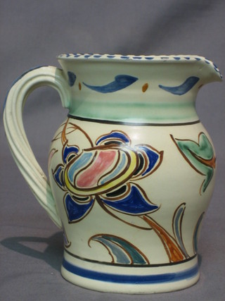 A Honiton pottery jug, the base marked 27 5 1/2" (2 slight chips to rim)