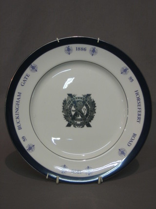 An Aynsley plate to commemorate the Opening of the New Horseferry Road Headquarters for the London Scottish Regiment