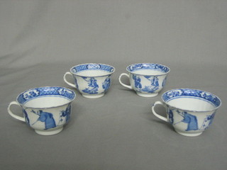 2 17th/18th Century Kuang blue and white tea cups (some damage) the bases with 4 character marks