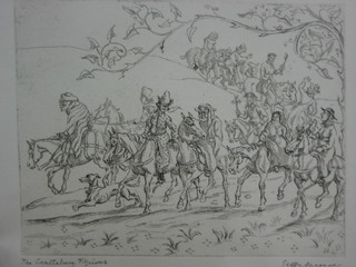 Geoffrey Sparrow, an etching "Canterbury Pilgrims" signed Geoffrey Sparrow '61 4 1/2" x 7"