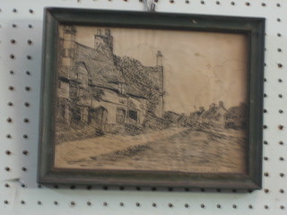 An etching  "Whittington Village" 6 1/2" x 9"