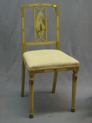 A 1930's white lacquered chinoiserie style bedroom chair