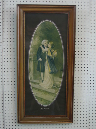 19th Century coloured print "His Favourite" 19" oval