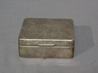 A silver cigarette case with hinged lid Birmingham 1961  3 1/2"