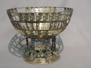 A pierced Eastern "silver" bowl, 32 ozs
