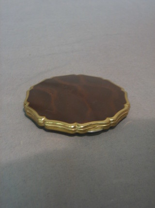 A Stratton brown onyx and gilt metal finished compact