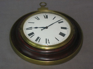 An 18th/19th Century Sudan clock with 4" porcelain dial and Roman numerals contained in a mahogany case