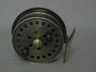 A Dam Eveready steel and Bakelite centre pin fishing reel 4"