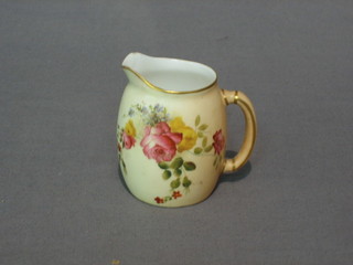 A Royal Worcester blush ivory ground jug, the base with green Worcester mark and 11 dots 2 1/2"
