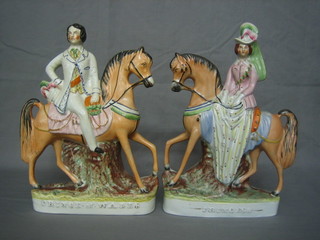 A pair of 19th Century Staffordshire figures Prince of Wales and Princess 12"