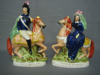 A pair of 19th Century Staffordshire figures of Louis Napoleon and The Empress of France 12" (r)