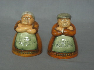 A pair of 1996 Royal Doulton salt and pepper pots D7066 3 1/2"