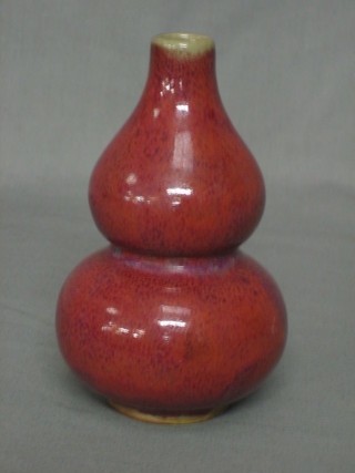 An 18th Century Ox blood double gourd egg shaped vase 5"