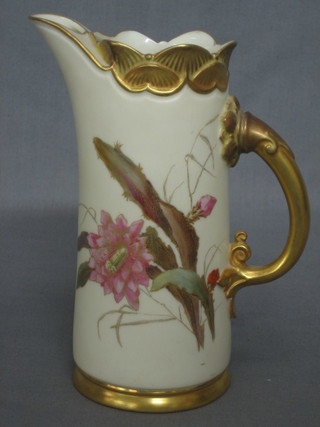 A Royal Worcester blush ivory ground jug, the base marked 1229 6"