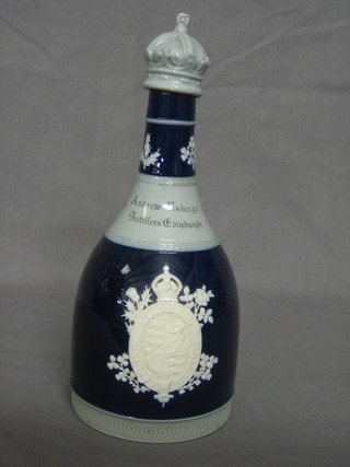 A Copeland Spode salt glazed whisky decanter to commemorate the Coronation of Edward VII 10"