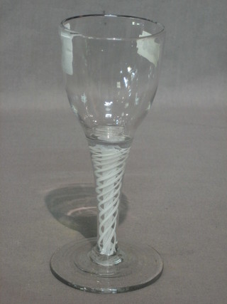An 18th Century bell shaped glass with cotton twist stem