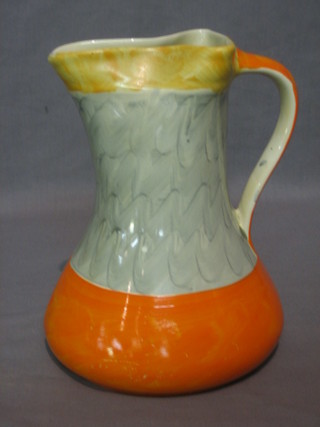 An Art Deco Myotts orange and grey pattern  jug 8"
