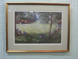 After S E Valentine-Daines, a coloured print "The Village Cricket Match" 13" x 19 1/2"