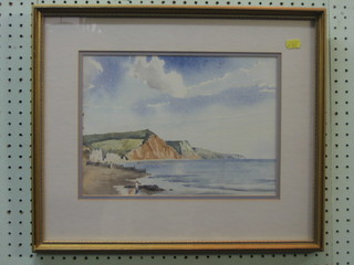 M Hughes, watercolour drawing "Sidmouth" 9" x 13"