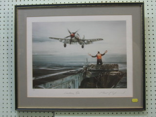 Robert Taylor, a coloured print "Landing On" 11" x 16"