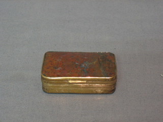 A 19th Century rectangular agate and hardstone snuff box 2"