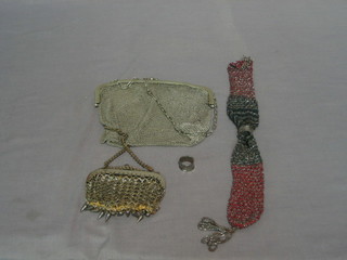 2 chain mail evening bags and 1 other