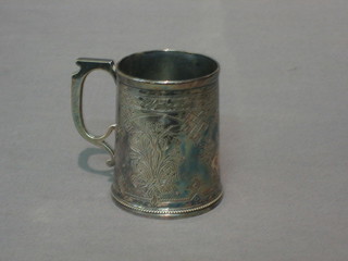 A Victorian engraved silver Christening tankard London 1872, 2 ozs
