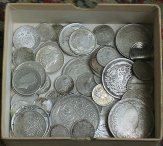 A collection of various silver coins
