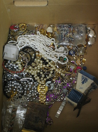 A collection of costume jewellery and a collection of silver plated items etc 