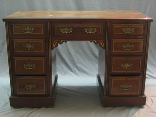 A Victorian inlaid mahogany dressing table fitted 1 long drawer flanked by 8 short drawers 48"