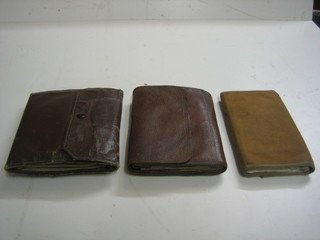 A Milward fabric fly wallet and 2 "leather" fly wallets