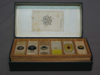 A collection of 26 various 19th Century glass microscope slides